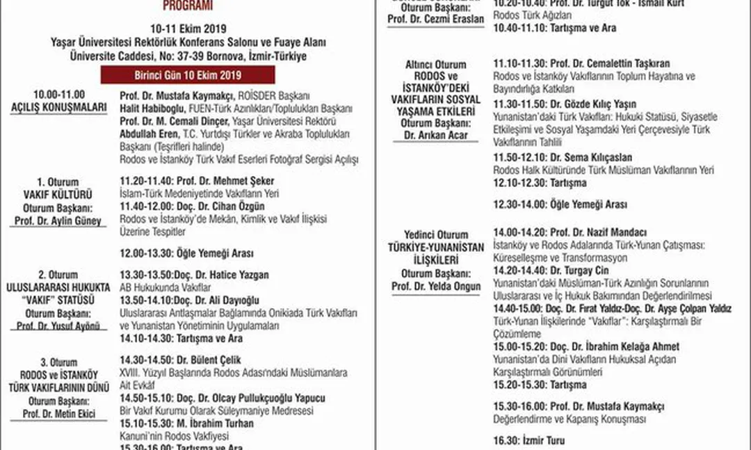 Uluslararası Rodos ve İstanköy Türk Vakıfları Sempozyumu