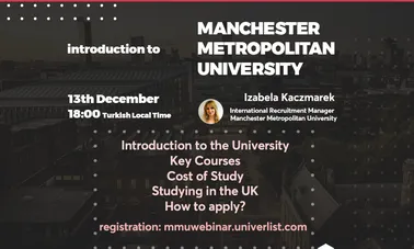 Manchester Metropolitan Üniversitesi Manchester Metropolitan Üniversitesi Webinarı 13 Aralıkta