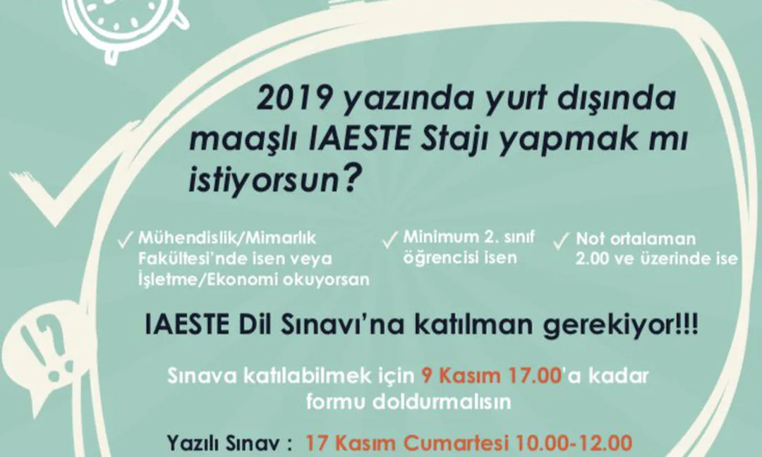 IAESTE  ile Yurt Dışında staj fırsatı