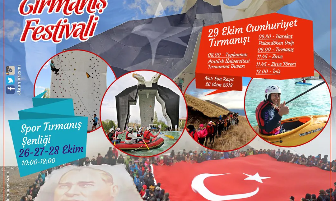 Atatürk Üniversitesi'nden Cumhuriyet Bayramı Tırmanış Şenliği