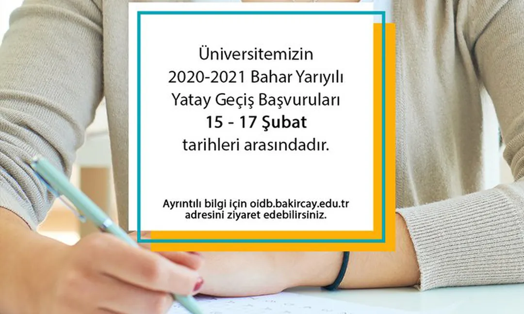Bakırçay Üniversitesi Yatay Geçiş Başvuruları Başladı