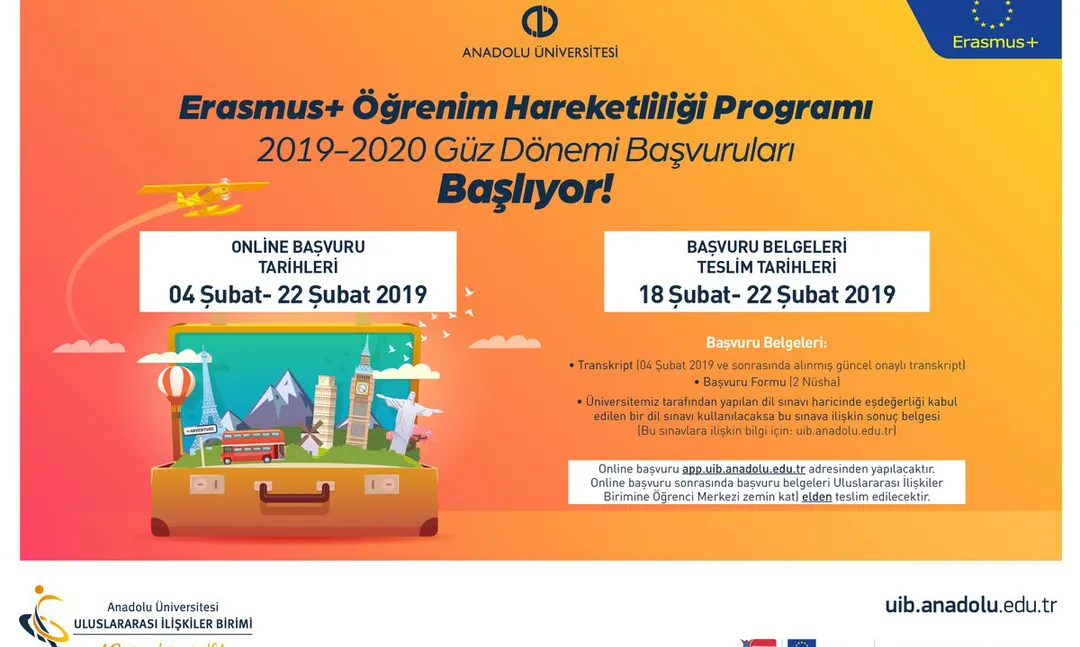 Anadolu Üniversitesi Erasmus+ Öğrenim Hareketliliği Programı