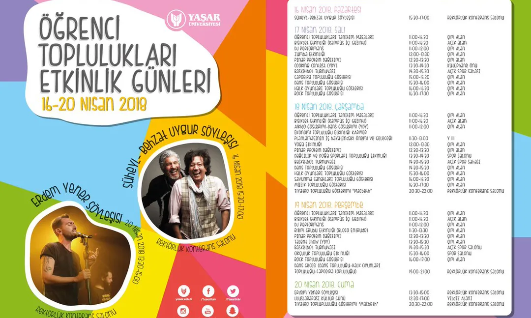 Yaşar Üniversitesi'nden Öğrenci Toplulukları Etkinlik Günleri