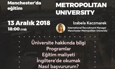 Manchester Metropolitan Üniversitesi Manchester'da Eğitim Hakkında Ücretsiz Webinara Katılmak İçin Son 30 Kontenjan!