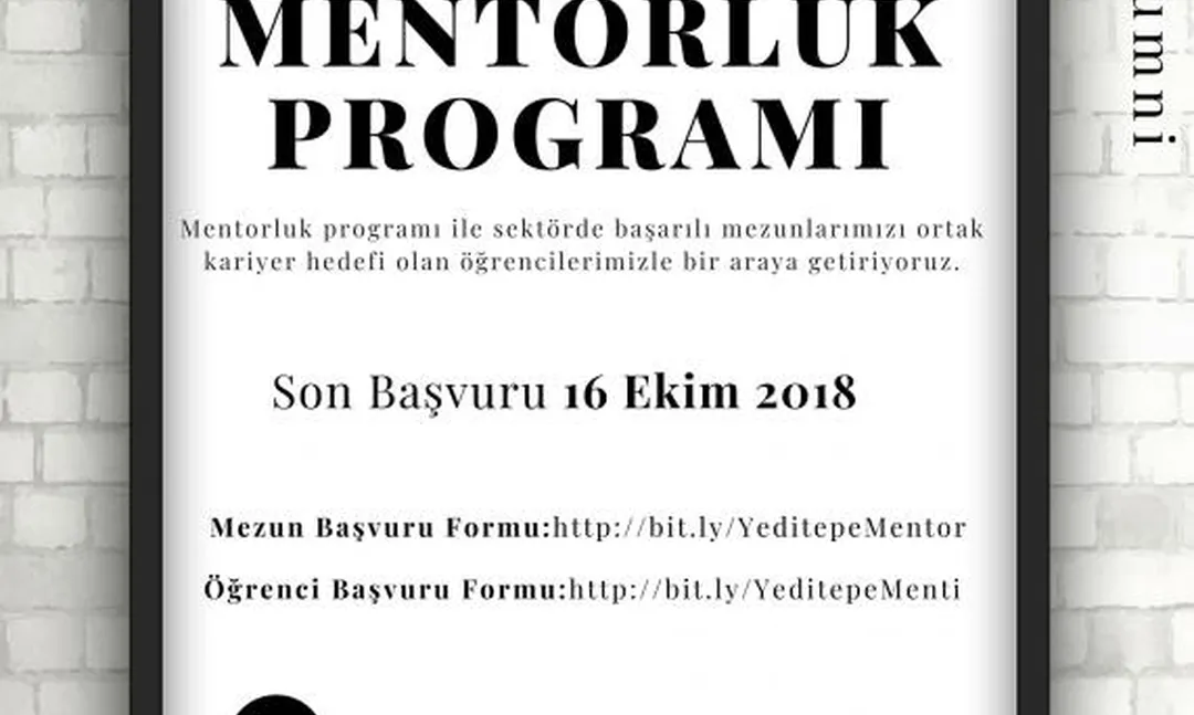 Yeditepe Üniversitesi Mentorluk Programı '18 Kayıtları başladı