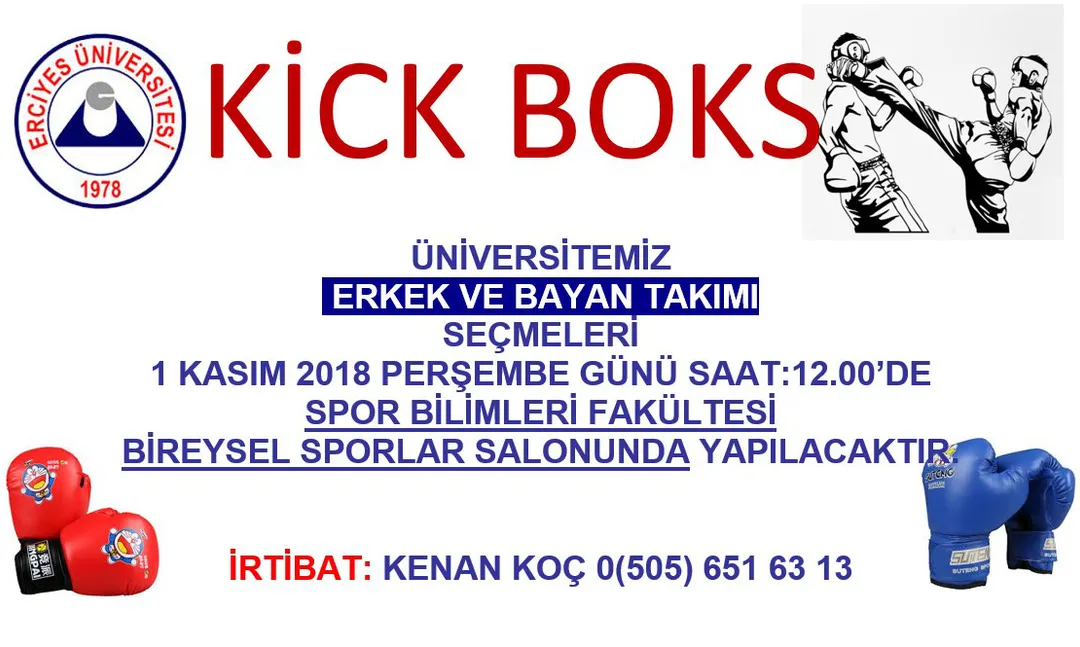 Erciyes Üniversitesi'nden Basketbol ve Kick Boks seçmeleri başlıyor