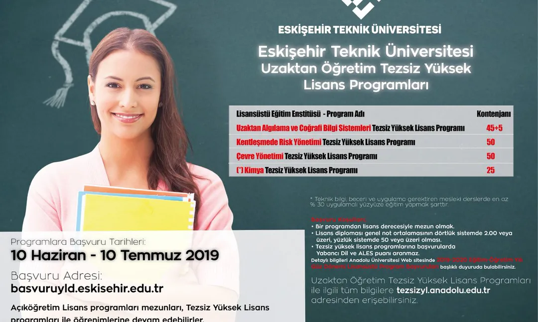Eskişehir Teknik Üniversitesi  Lisansüstü Eğitim Başvuruları Başladı