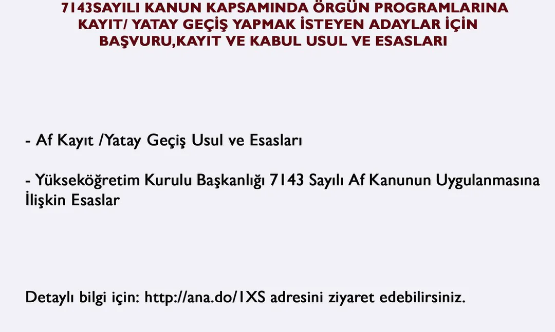 Anadolu Üniversitesi Kayıt/Yatay Geçiş Yapmak İsteyenlerin Dikkatine