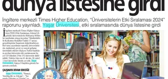 Yaşar Üniversitesi'nin Global Başarısı: Etki Sıralamasında Öne Çıktı