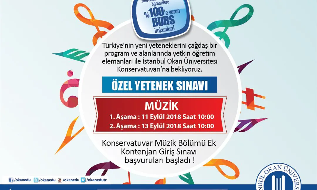 İstanbul Okan Üniversitesi Konservatuvar Sınavı başvuruları başladı