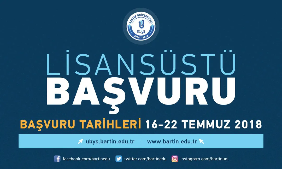 Bartın Üniversitesi Akademik yılı güz dönemi  Lisansüstü programları