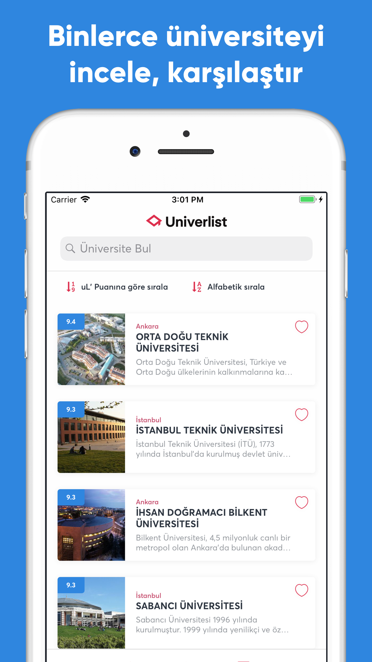univerlist app yeni tasarımı ve özellikleriyle yayında! 4